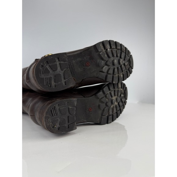 BLONDO Aqua Protect Block Heel Knee-High Chocolate Brown Leather Riding Boots 7M - Picture 7 of 12